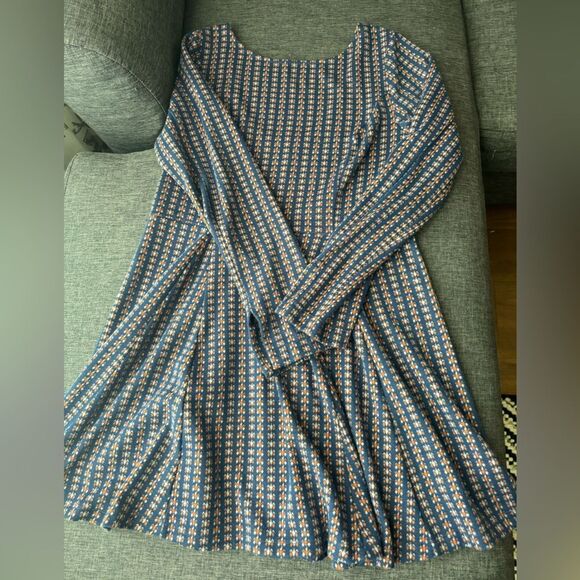 Anthropology Jacquard A-Line Sweater Mini Dress Size Large - Picture 6 of 13